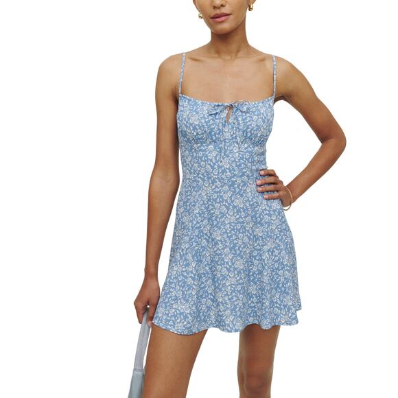 Reformation Dresses & Skirts - Reformation Floral Sky Blue Felix Dress Size 4